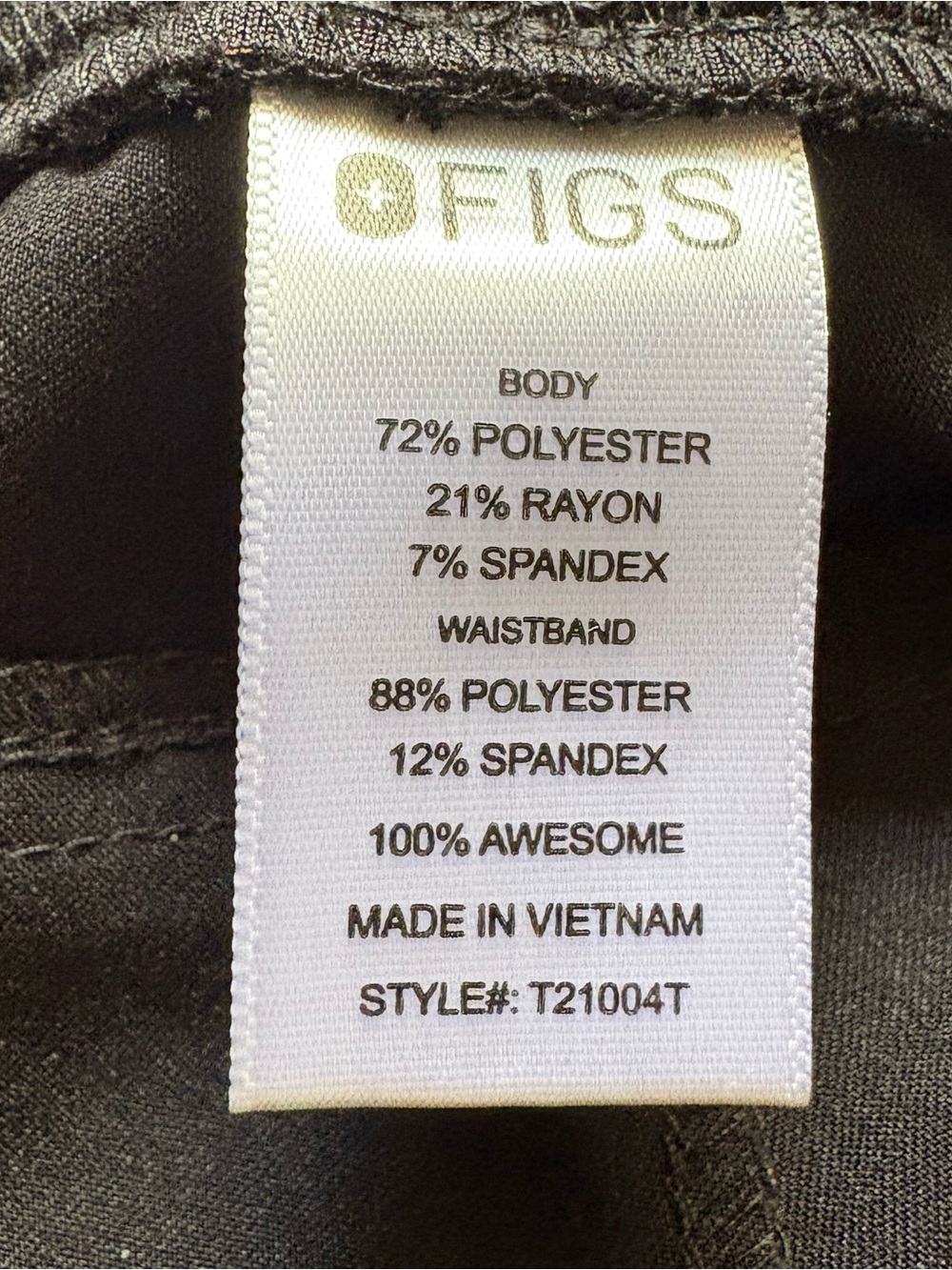 FIGS Technical Collection Scrub Pants – Black – Size Large - Picture 5 of 5